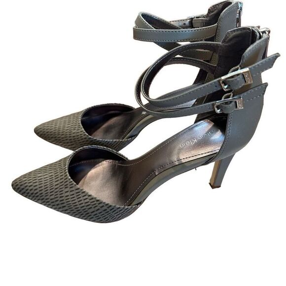Calvin Klein Gayle Kid Skin Heels in Black- Size 8.5 - Picture 7 of 7